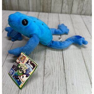 Vtg 98 K & M International Blue Poison Dart Frog Plush Stuffed Animal w/ Tags